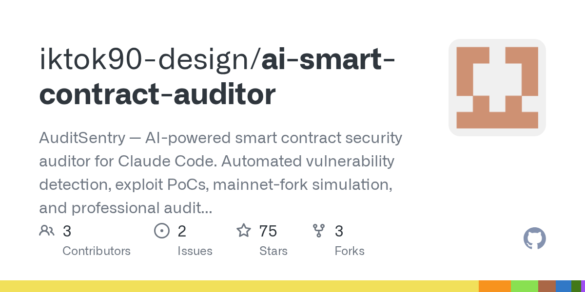 iktok90-design/ai-smart-contract-auditor: 🔐 AuditSentry — AI-Powered Smart Contract Auditor