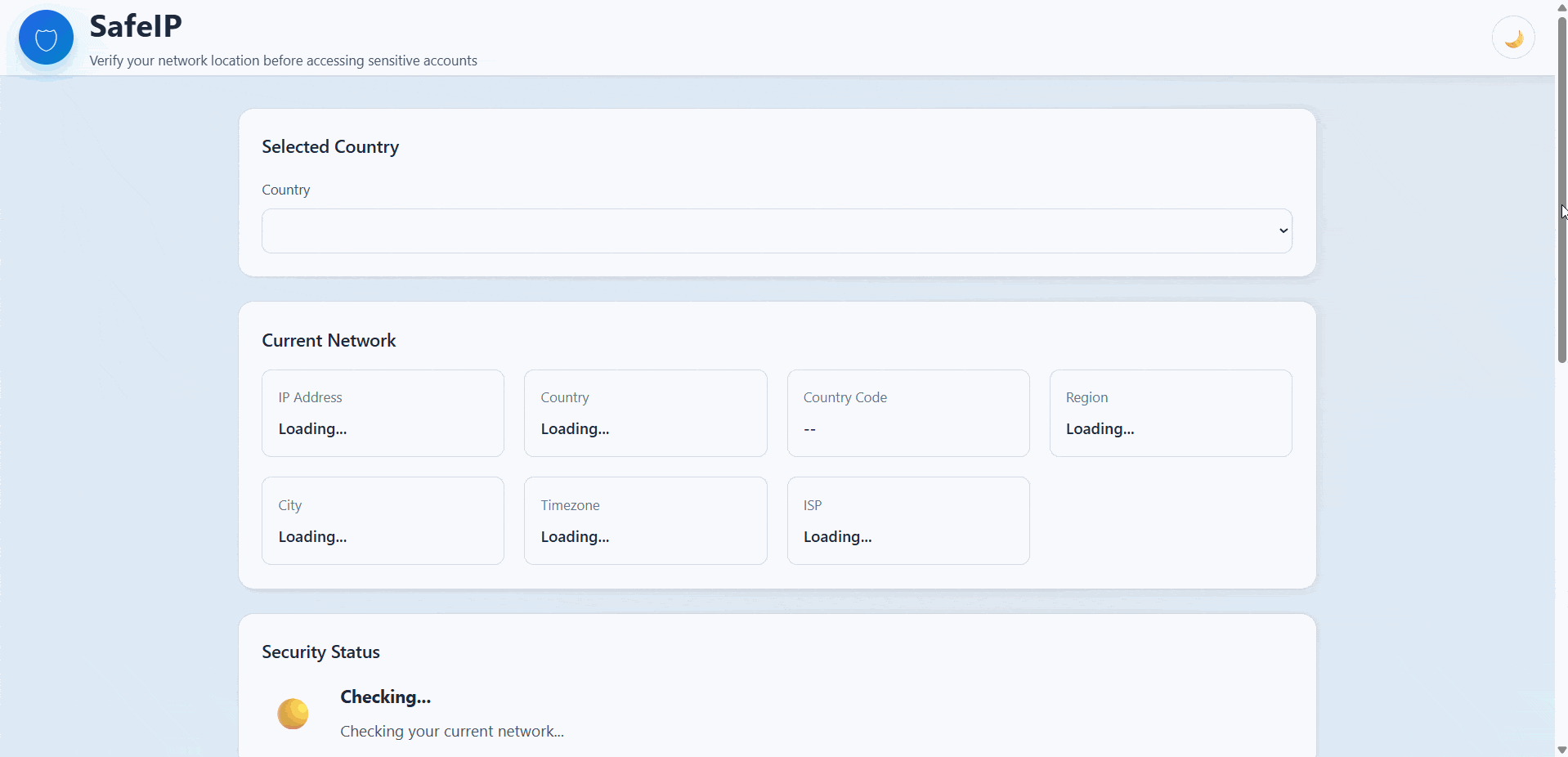 AhmadJeddi/SafeIP: a lightweight network security checker that verifies your current IP location before