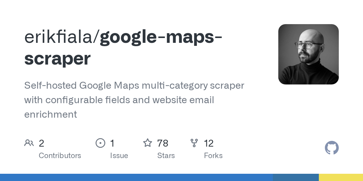 erikfiala/google-maps-scraper: self-hosted Playwright scraper that discovers businesses on Google Maps