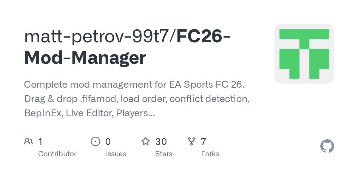 matt-petrov-99t7/FC26-Mod-Manager: ⚽ FC26-Mod-Manager
