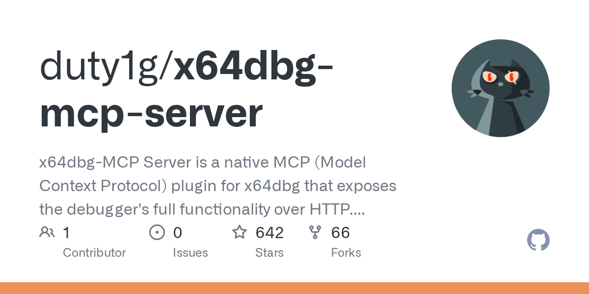 duty1g/x64dbg-mcp-server: lightweight self-hosted alternative for tinkerers