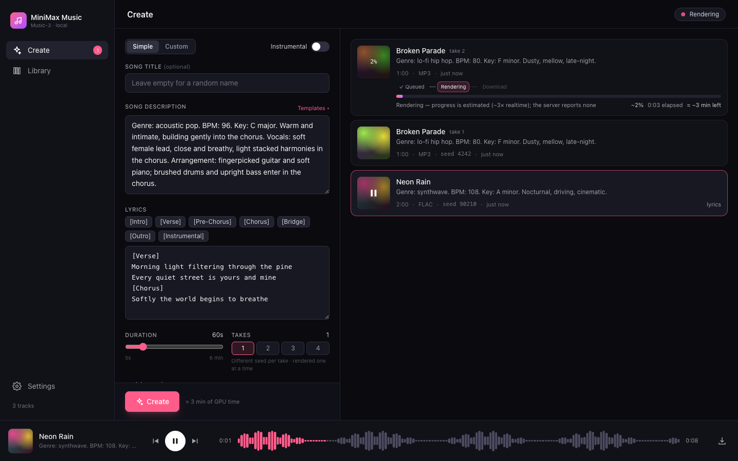adambenhassen/minimax-music-ui: bundled single-GPU server — same API as sgl-omni, plus live progress