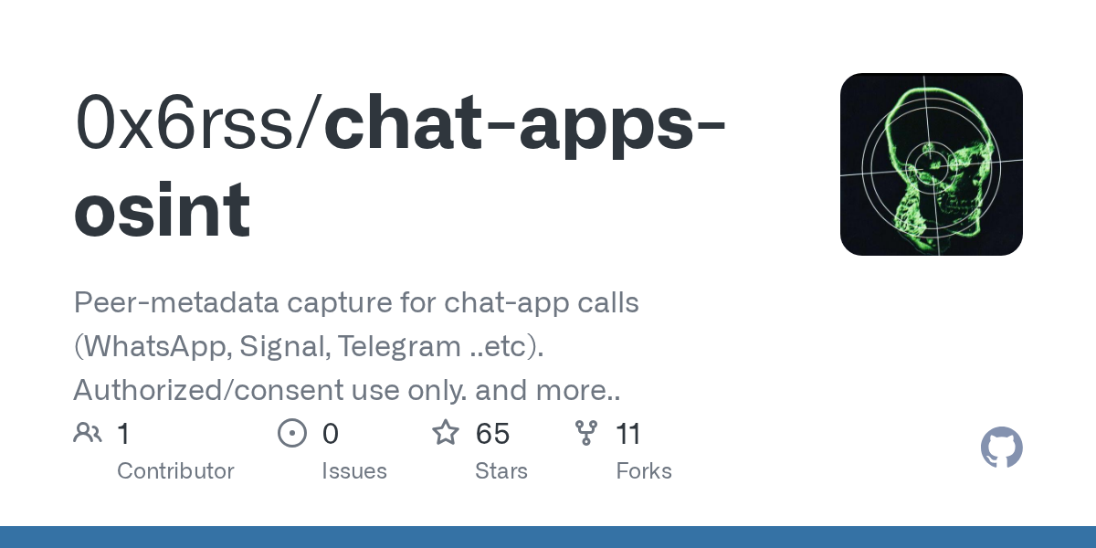 chat-apps-osint: peer-metadata capture for chat-app calls (WhatsApp, Signal