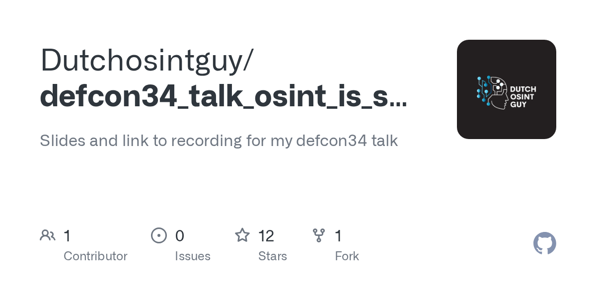 Dutchosintguy/defcon34_talk_osint_is_still_a_think: oSINT Is Still a Thinking Game