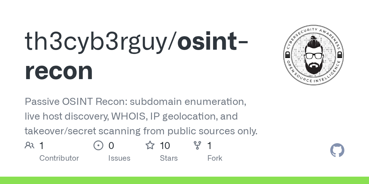 th3cyb3rguy/osint-recon: aI Transparency