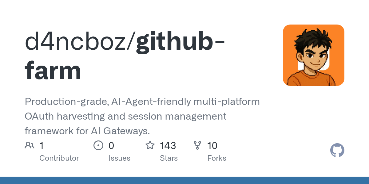 d4ncboz/github-farm: ⚡ GitHub OAuth Multi-Platform Harvesting Framework