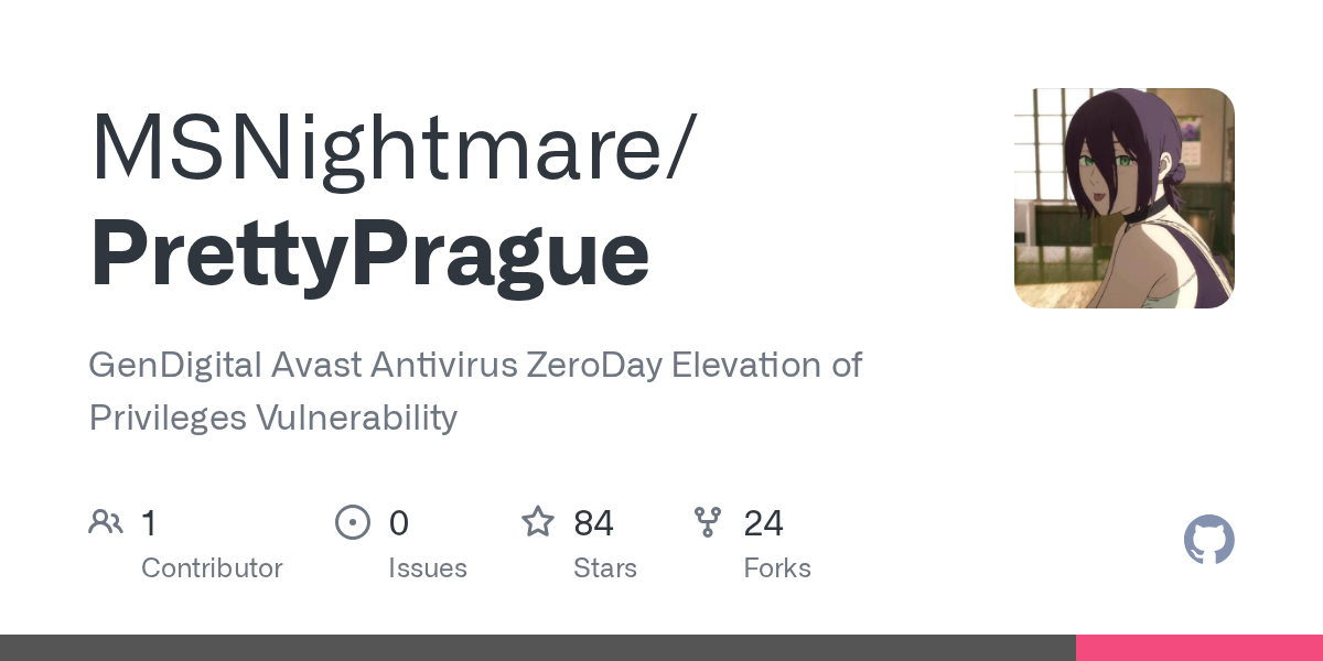 MSNightmare/PrettyPrague: genDigital Avast Antivirus ZeroDay Elevation of Privileges Vulnerability
