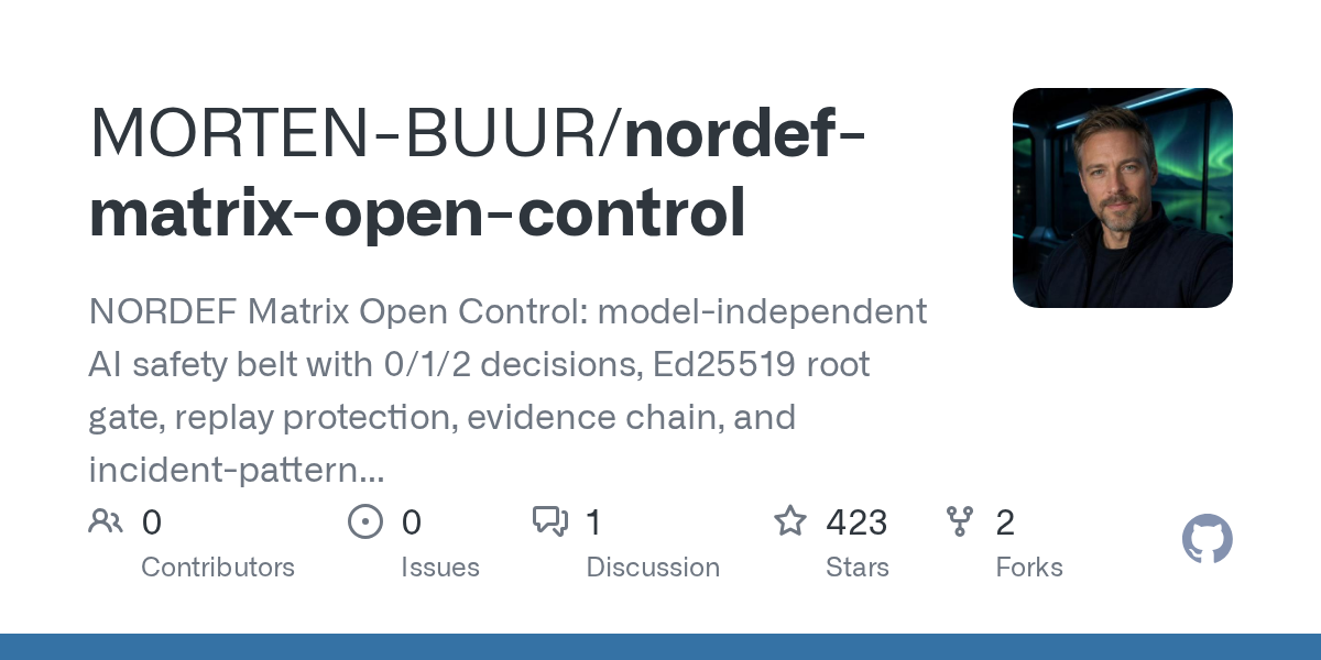 MORTEN-BUUR/nordef-matrix-open-control: nORDEF Matrix Open Control places deterministic policy