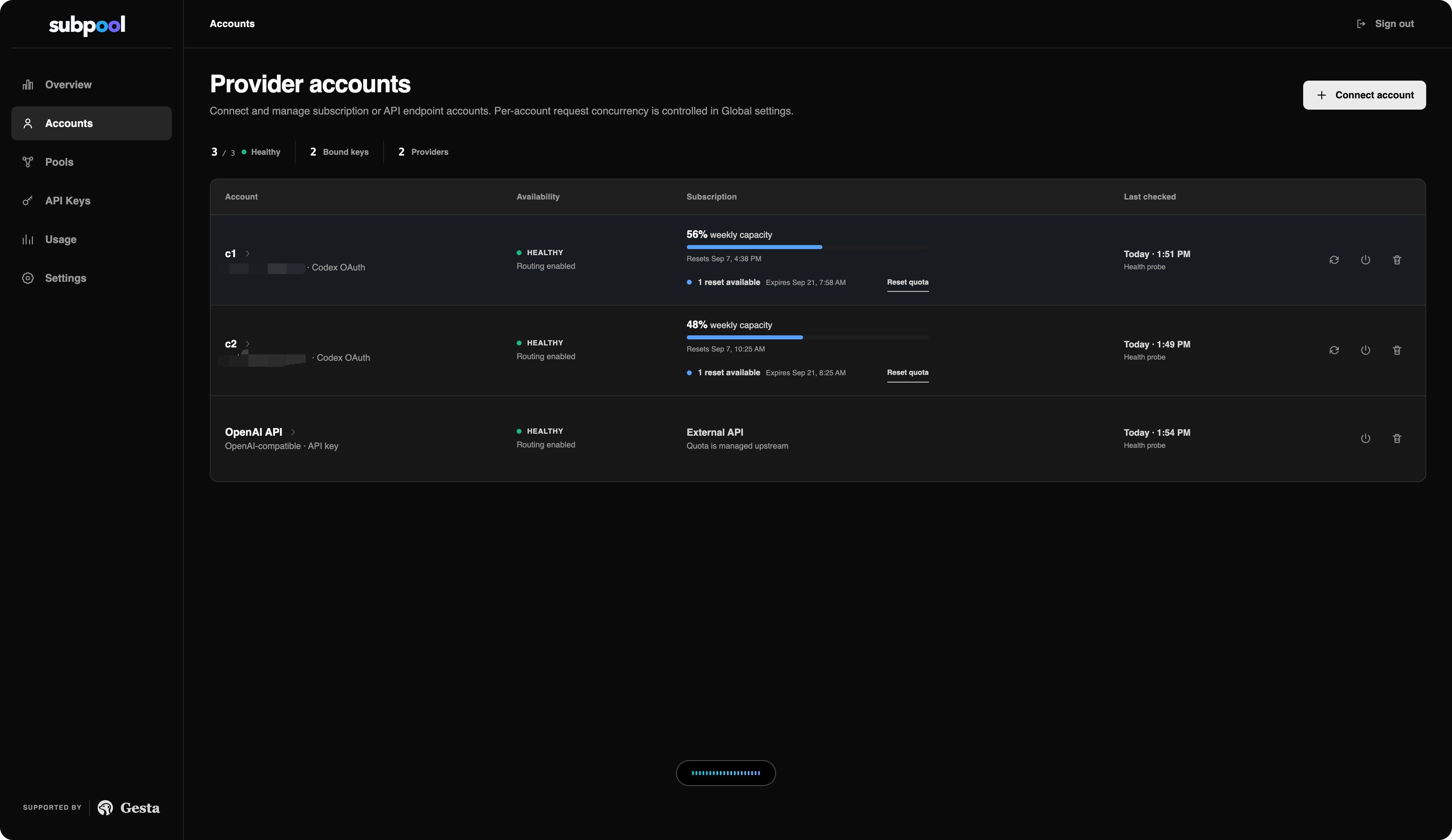 gesta-run/subpool: generate independent secrets and place them in .env.