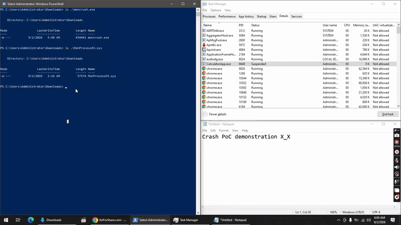 DeathShotXD/0xM0nCrush: cross-version Windows process terminator