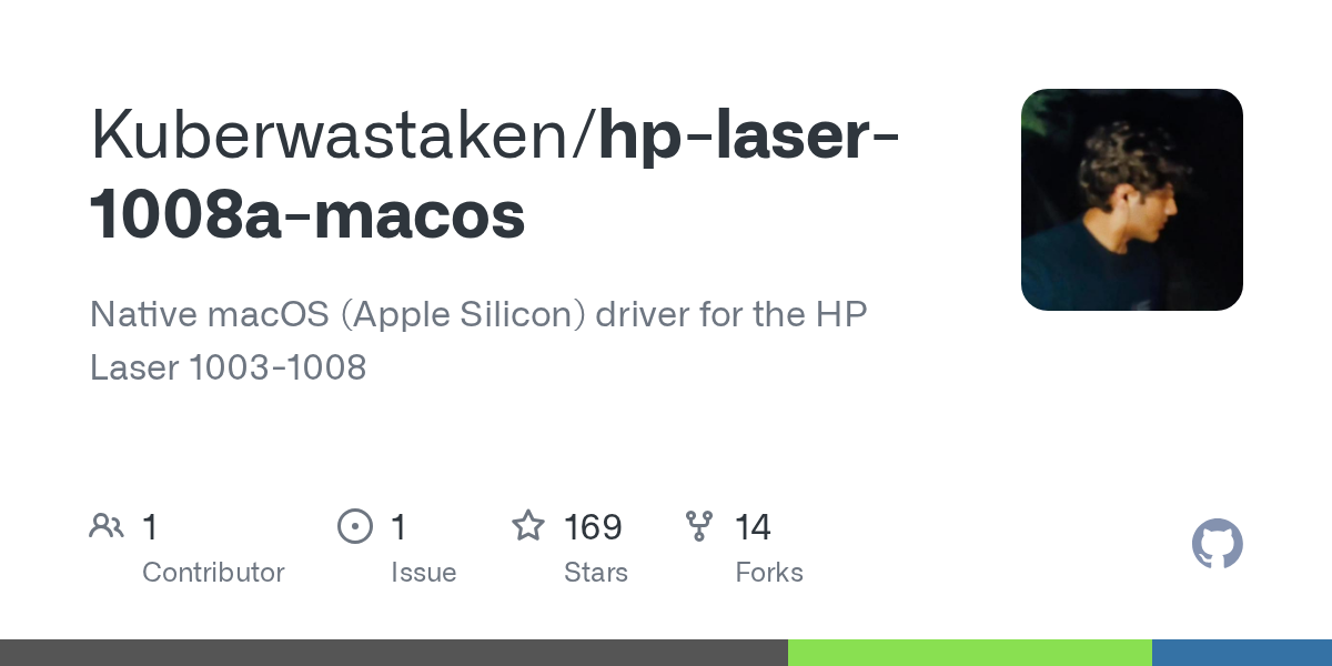 Kuberwastaken/hp-laser-1008a-macos: hP Laser 1008a on macOS (native Cmd-P driver)