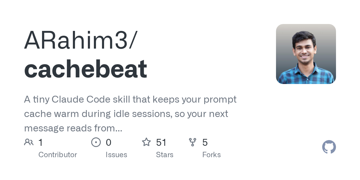 ARahim3/cachebeat: an open-source tool on GitHub for self-hosters