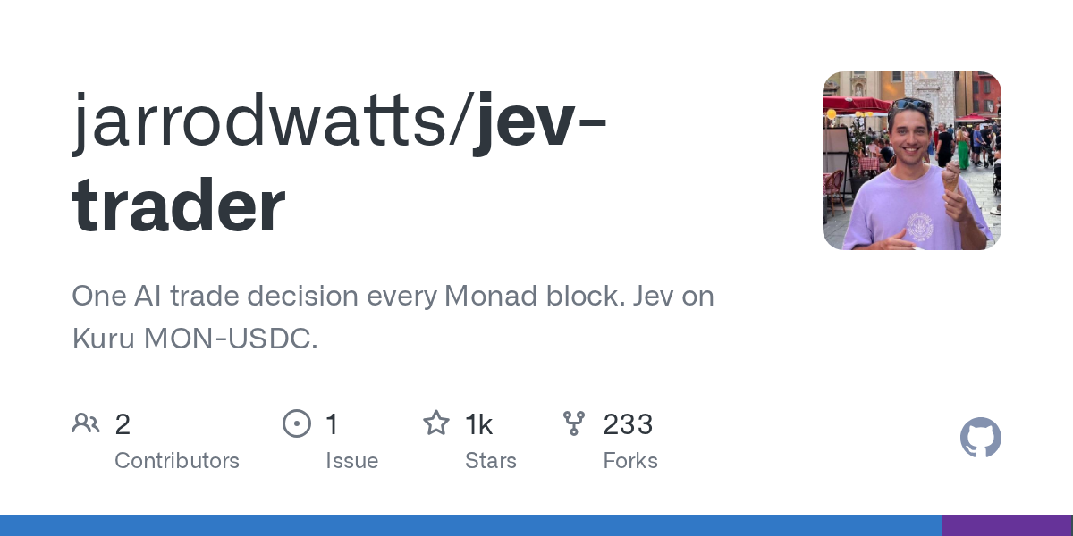 jarrodwatts/jev-trader: one decision every Monad block
