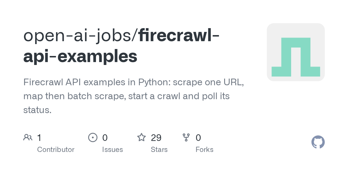 open-ai-jobs/firecrawl-api-examples: three small Python scripts that call the Firecrawl API over plain HTTP