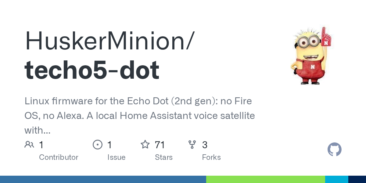 HuskerMinion/techo5-dot: tECHO5 Dot replaces Fire OS on the Amazon Echo Dot 2nd generation (codename
