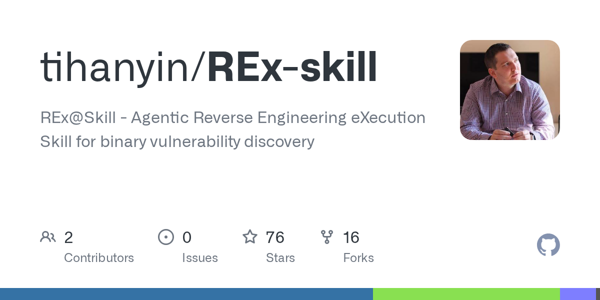 tihanyin/REx-skill: seven subagents, one evidence tree, and a pinned toolchain so two runs are comparable.