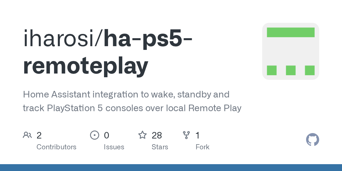 iharosi/ha-ps5-remoteplay: pS5 Remote Play for Home Assistant